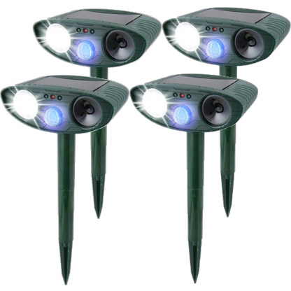 Avelena | Solar-powered ultrasonic rabbit repeller with flashing light – Effective pest control for gardens and yards