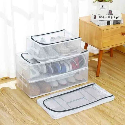 Avelena | Stapelbare Schuhbox mit Sichtfenster, Belüftung & wasserdichtem Schutz