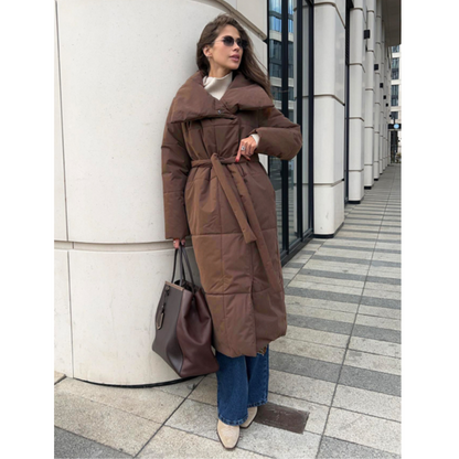 Avelena | Damen Winter Lange Mantel Knopf Daunen
