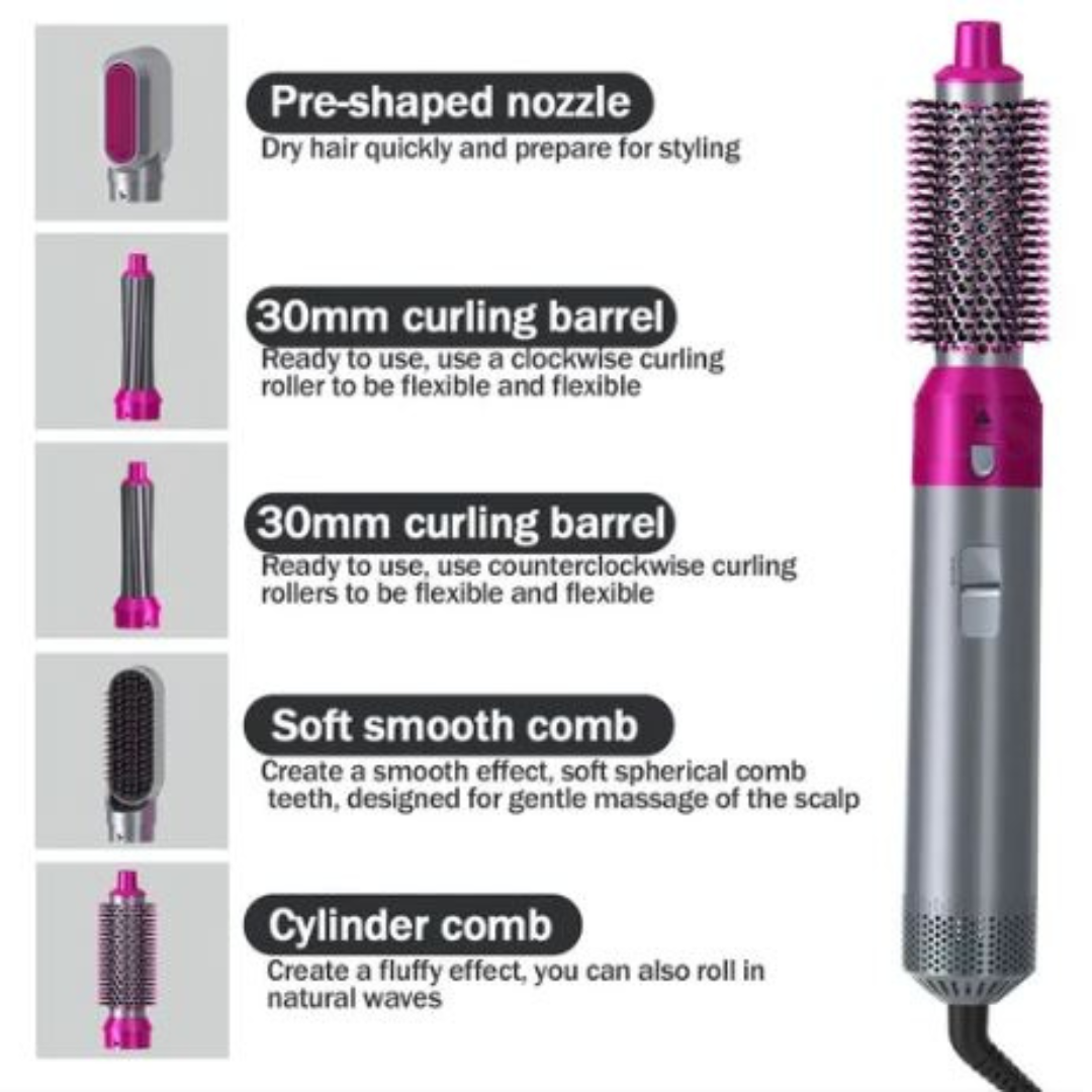 Avelena | Rose Hairstyler 5 I 1 Professionelles Haarstylingbürstenset