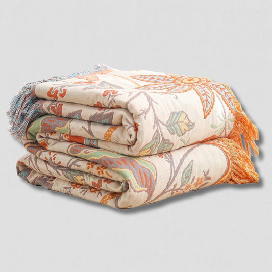Avelena | ThreadHaven - Boho Quasten Tagesdecke