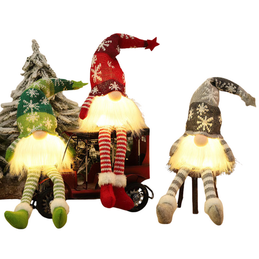 Avelena | Weihnachtswichtel mit LED Licht | Handgefertigte Dekofigur | Nordisches Design