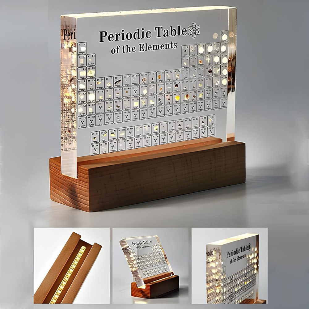 Avelena | Traurige Periodentabelle Glas Periodisches Tabellen Elemente mit Licht