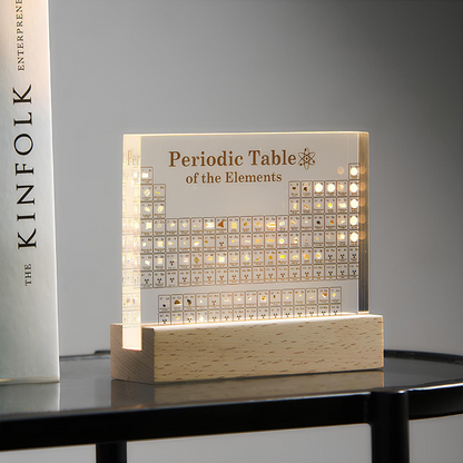 Avelena | Traurige Periodentabelle Glas Periodisches Tabellen Elemente mit Licht
