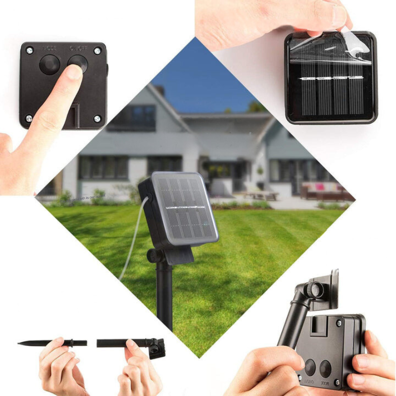 Avelena | Marokkanische wasserdichte Solar-Lichterkette, l 12 Meter, 100 LED-Lampen, l 8