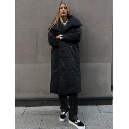 Avelena | Damen Winter Lange Mantel Knopf Daunen