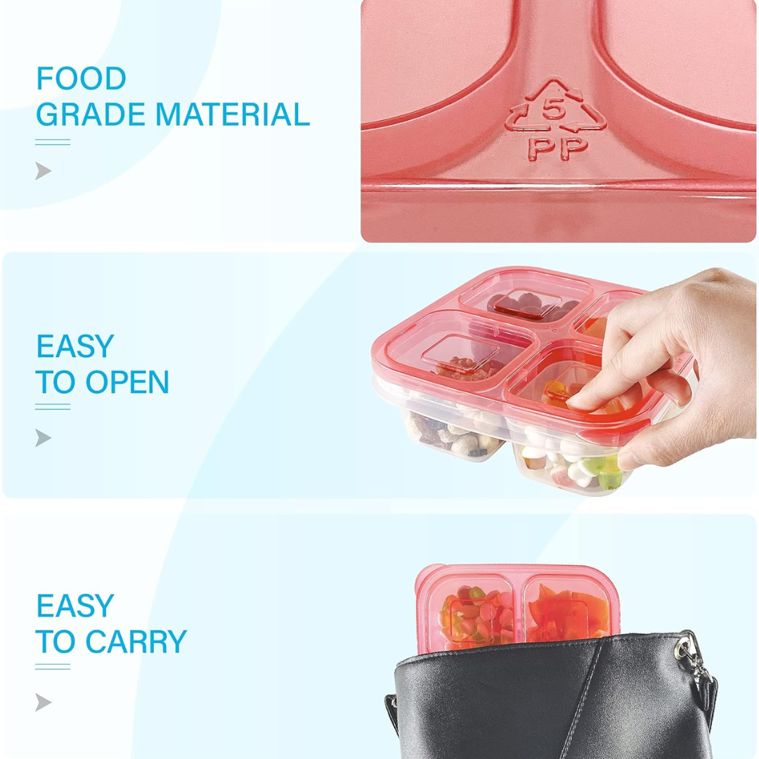 Avelena | 6Er-Pack Wiederverwendbare Bento-Box Mahlzeiten Vorbereitungsset