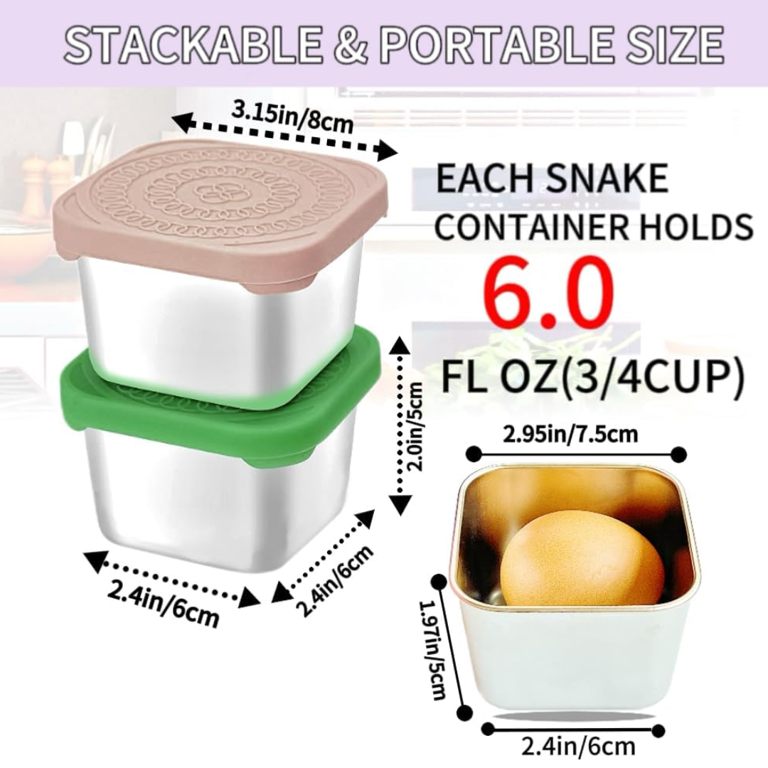 Avelena | 175Ml Rvs Snackboxen für Kinder 6Er-Pack