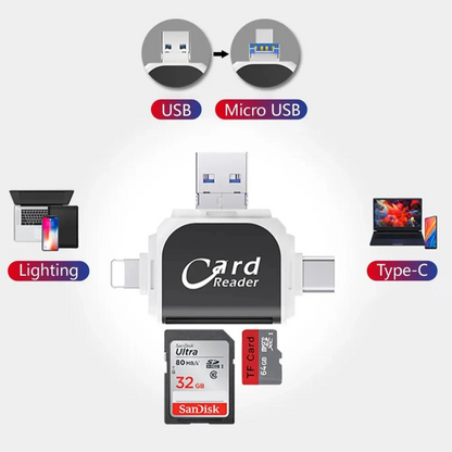 Avelena | Kartenleser Multi-Port 4 I 1 Universal Sd Tf Kartenleser