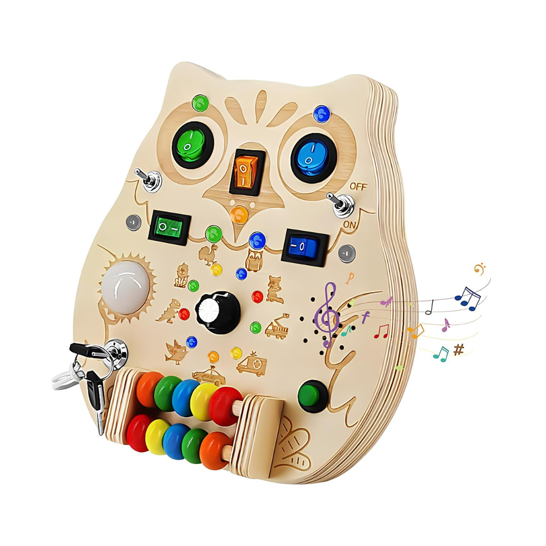 Avelena | SparkOwl Holz Lichtboard – Kinder LED Lernspielzeug