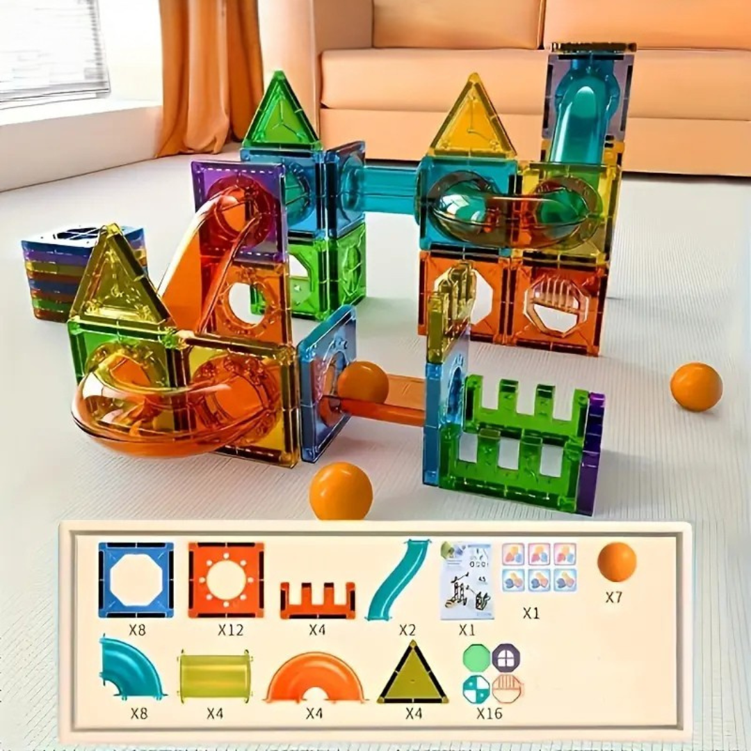 Avelena | BrightTracks – Magnetisches Bauspielzeug mit LED (69-teiliges Set)