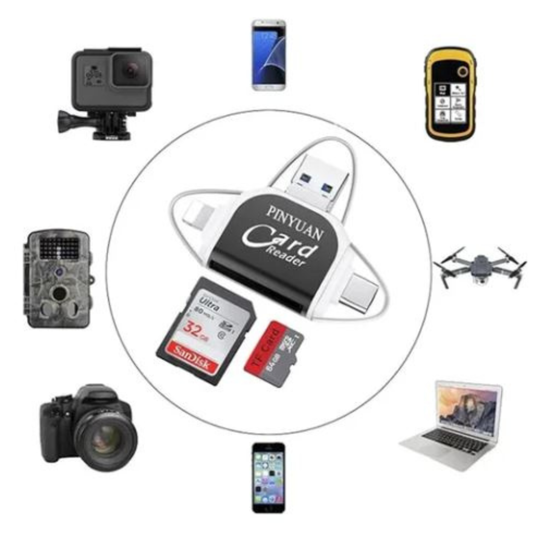 Avelena | Kartenleser Multi-Port 4 I 1 Universal Sd Tf Kartenleser
