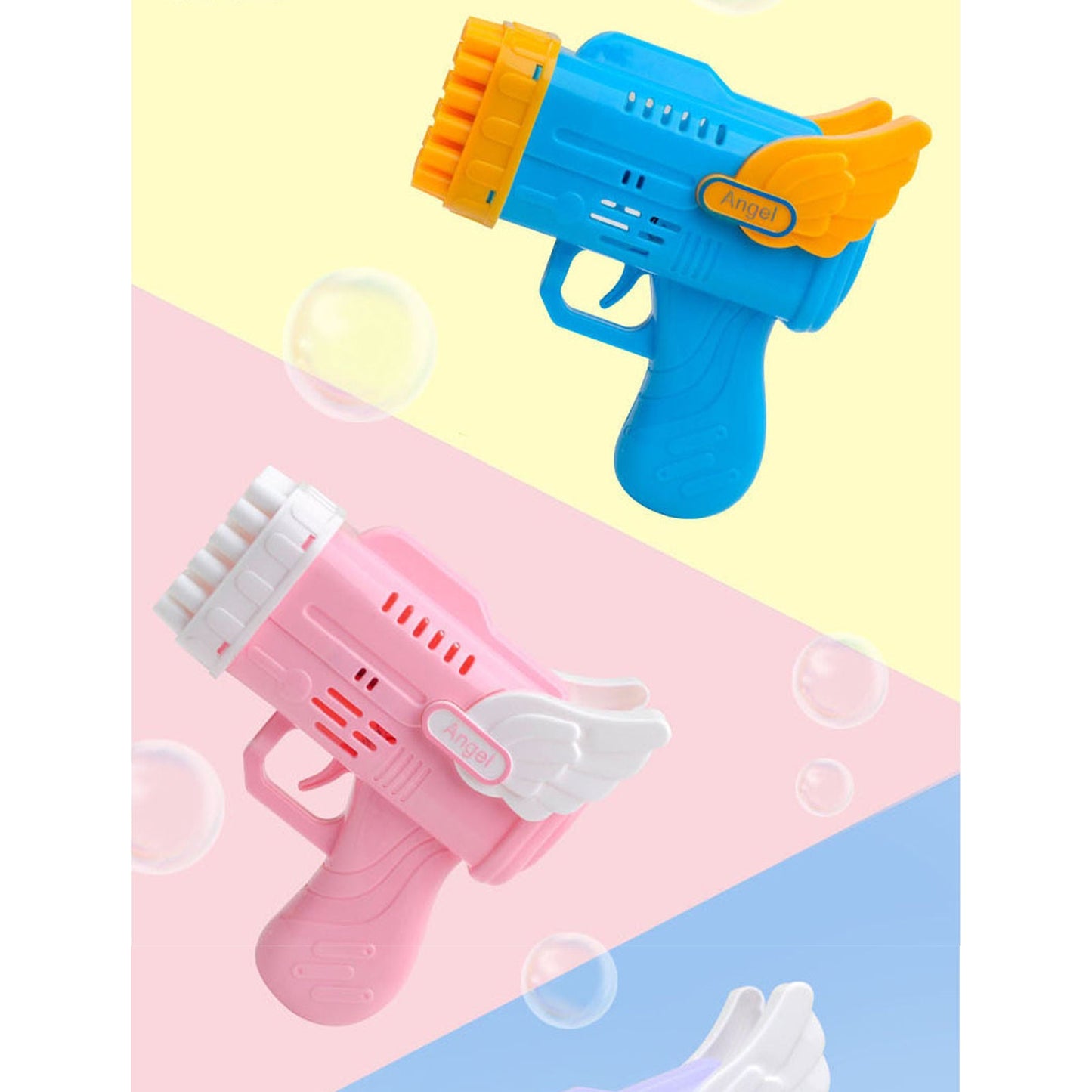 Avelena | Bubblerainbow 42 Loch Engel Flügel Automatische Blasen Pistol Werfer Spielzeug Lila