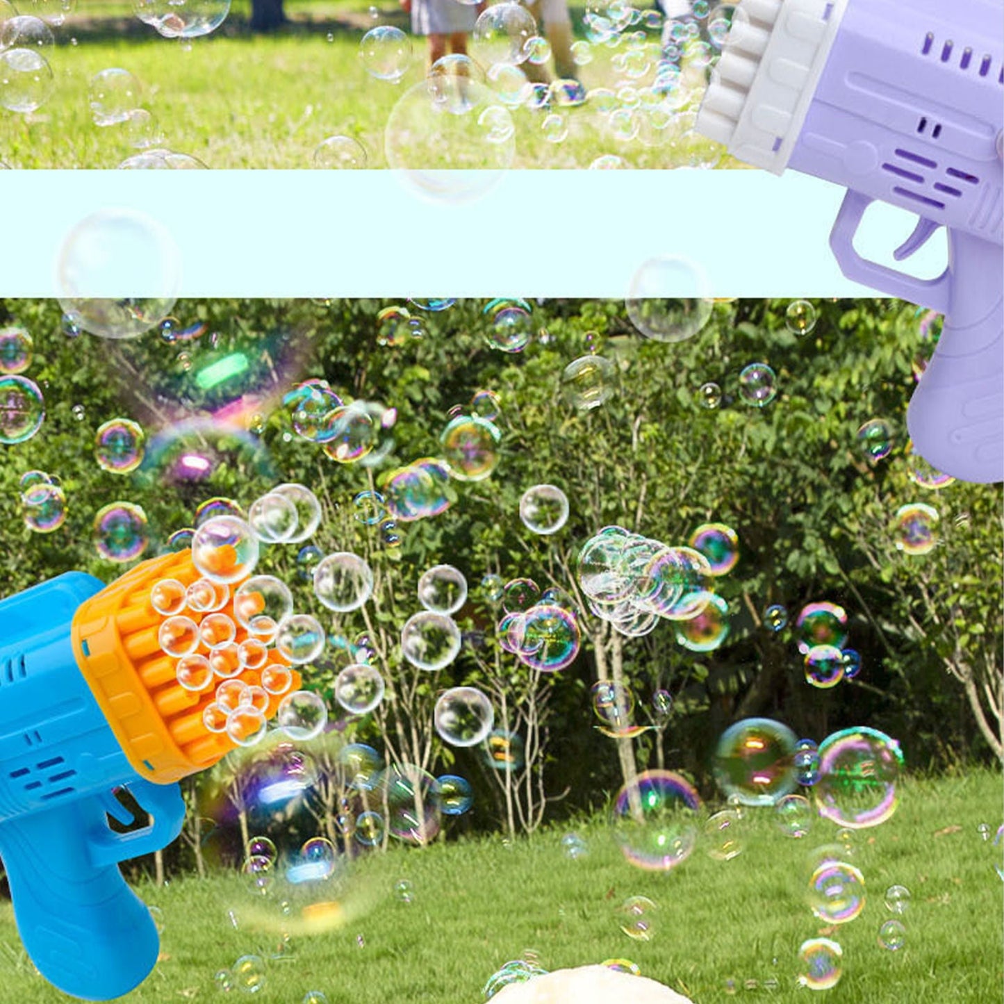 Avelena | Bubblerainbow 42 Loch Engel Flügel Automatische Blasen Pistol Werfer Spielzeug Lila