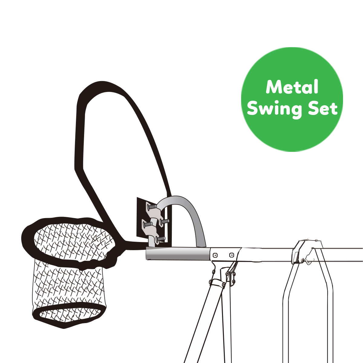 Avelena | Lebenslange Kinder Swish Trampolin Basketball Ring mit Metall Schaukel Set Adapter
