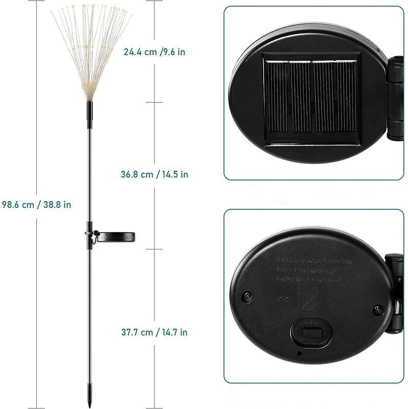 Avelena | Wasserdicht Solar Garten Feuerwerk Lampe