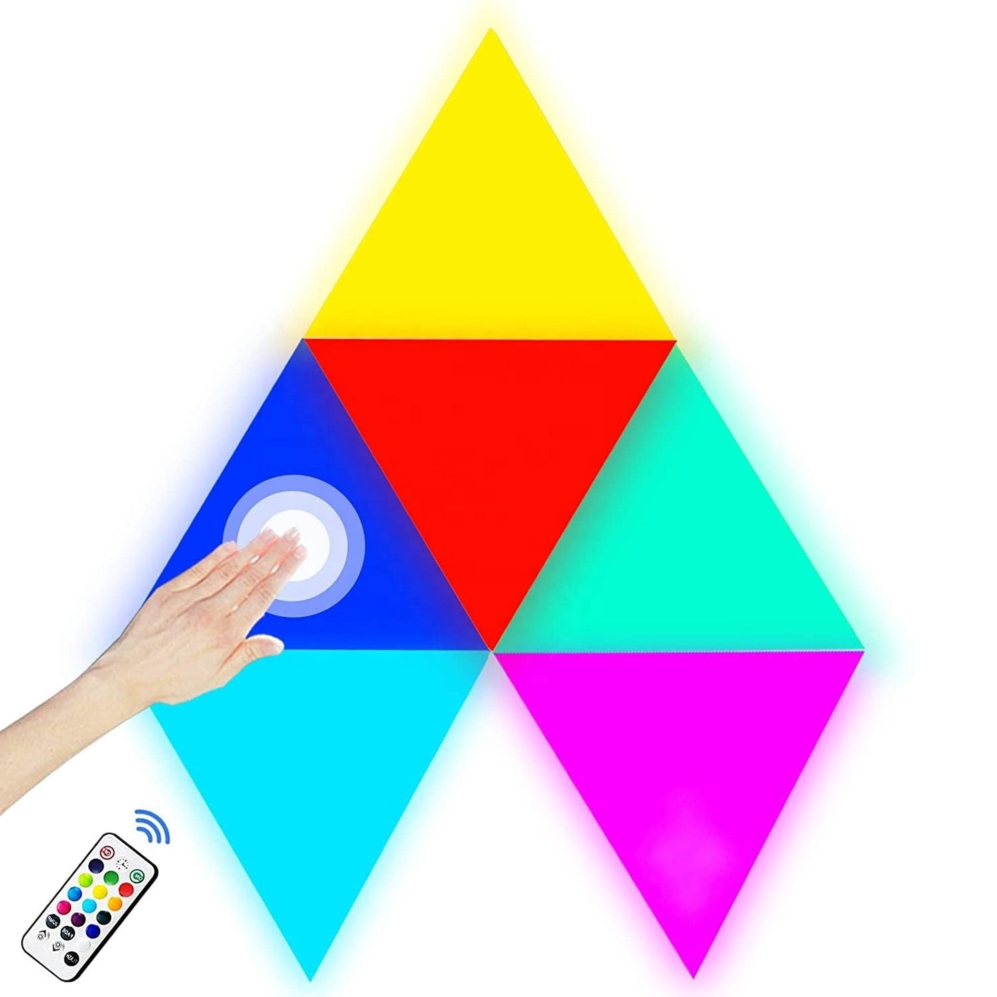 Avelena | Wandbeleuchtung – Dreieckige Farb-Led mit Smd, App und Ir