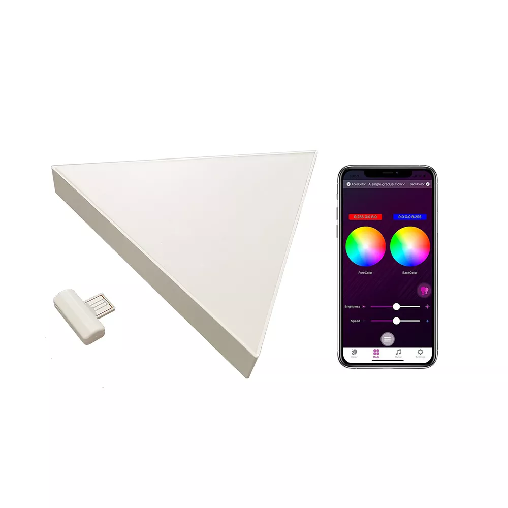 Avelena | Wandbeleuchtung – Dreieckige Farb-Led mit Smd, App und Ir