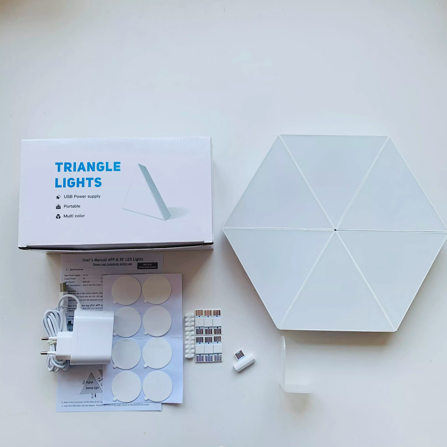 Avelena | Wandbeleuchtung – Dreieckige Farb-Led mit Smd, App und Ir