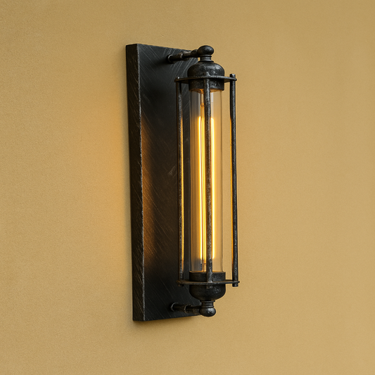 Avelena | Vintage Wandmontierte LED-Leuchte – zeitloses Design mit elegantem mattem Schwarz-Finish