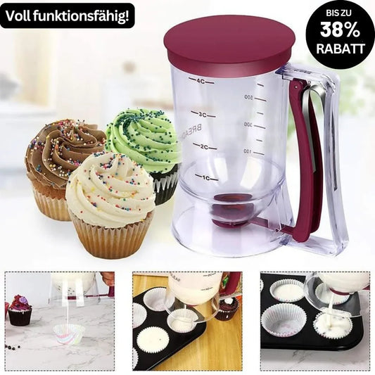 Avelena | Teigspender mit Messskala und Ausgießer für Muffins und Kuchen