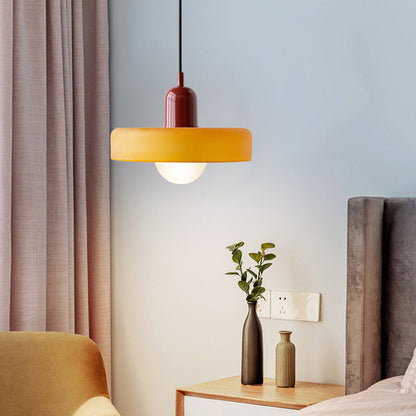 Avelena |  Pendelleuchte aus farbigem Glas | Elegante Hängeleuchte im Bauhaus-Stil | Designlampe für Wohnzimmer & Esszimmer