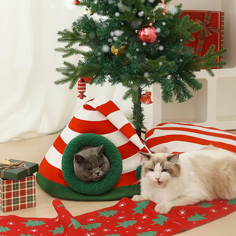 Avelena | Weiches Weihnachts Katzenbett für festliche Wohnräume