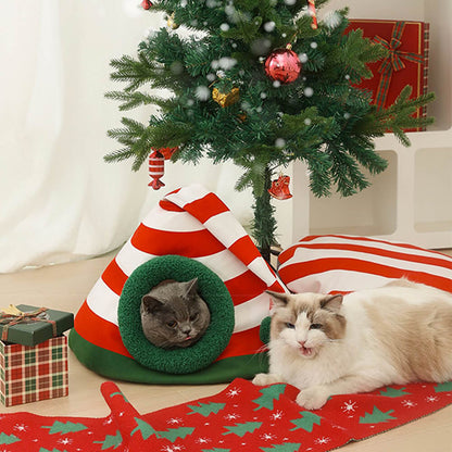 Avelena | Weiches Weihnachts Katzenbett für festliche Wohnräume