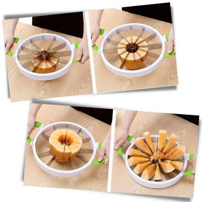 Avelena | Edelstahl Wassermelonen Schneider – 12-Scheiben Obstschneider mit rutschfesten Griffen