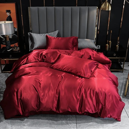 Avelena | 6tlg Seiden Bettbezug Set