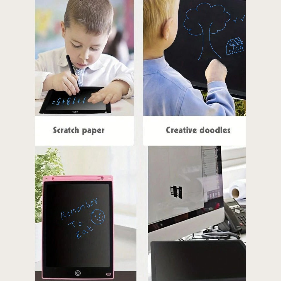 Avelena | 12-Zoll LCD-Schreibtafel - Radierbares Kritzelbrett für Kinder, wiederverwendbares Lern-Notizbuch