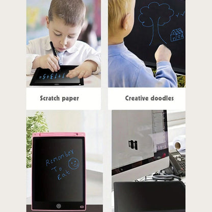 Avelena | 12-Zoll LCD-Schreibtafel - Radierbares Kritzelbrett für Kinder, wiederverwendbares Lern-Notizbuch