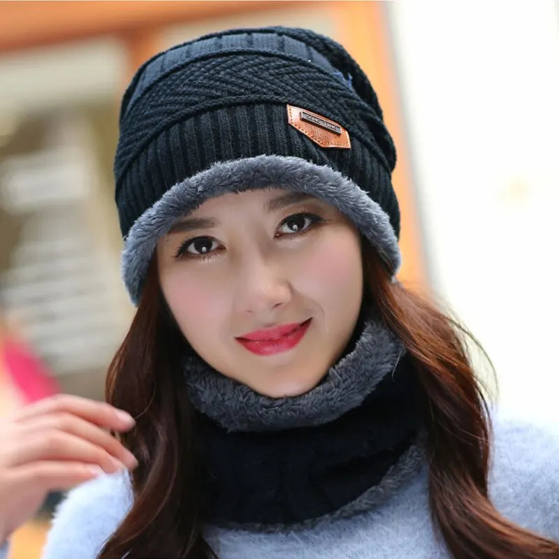 Avelena | Winter Beanie Mütze mit Schal