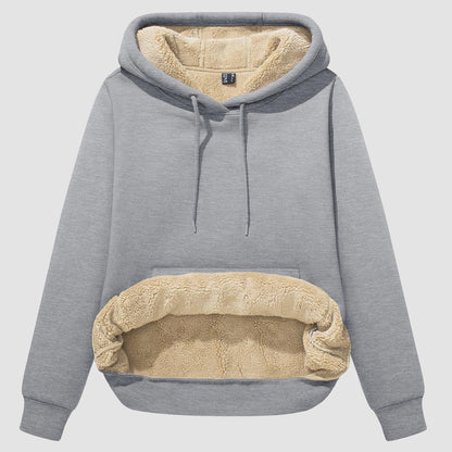 Avelena | Sherpa-Pullover mit Fleece-Futter und Tasche