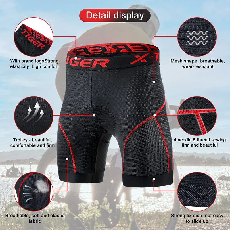 Avelena | Atmungsaktive Mesh-Radshorts mit Gelpolster | Stoßfeste Radshorts für Herren