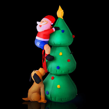 Avelena | Jingle Jollys Weihnachtsaufblasbarer Weihnachtsmann Holz 1.8M Beleuchtet Dekorationen