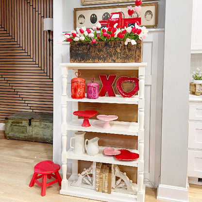 Avelena | Rotes Xo Metall Servierplatte, Set mit Zwei