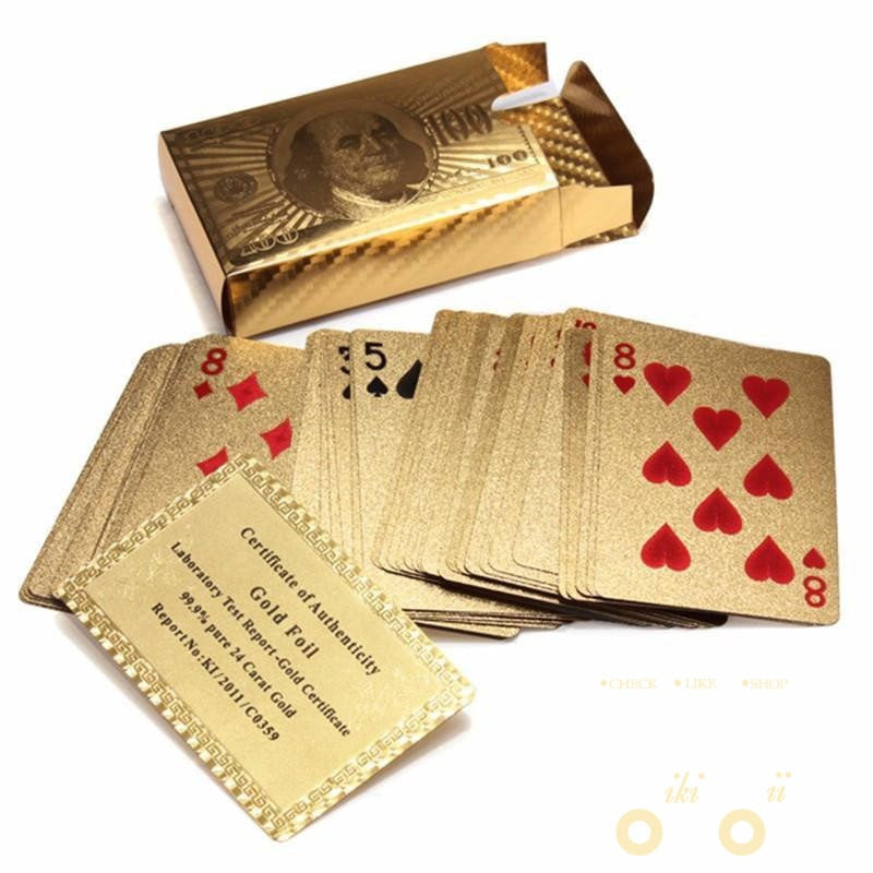 Avelena | 24K Vergoldete Spielkarte mit Holzbox