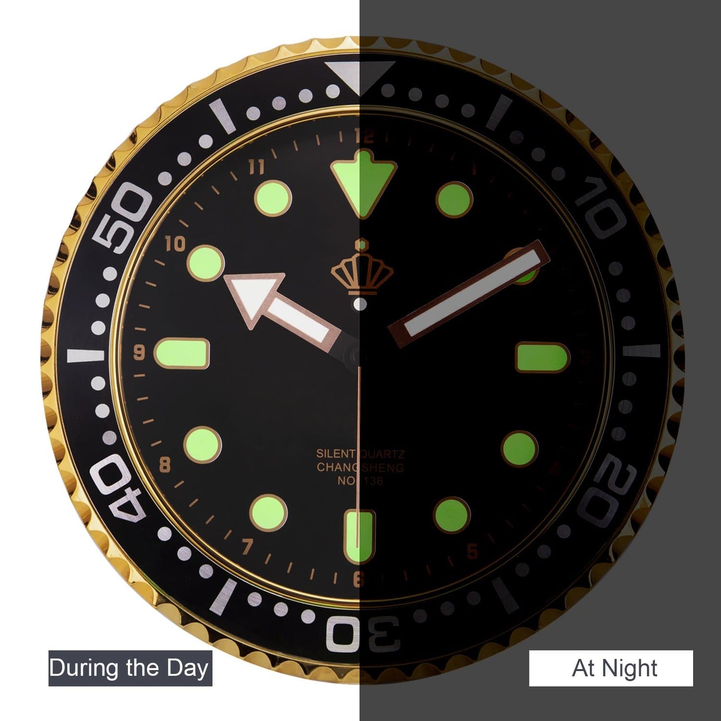 Avelena | Stille Leuchtende Wanduhr