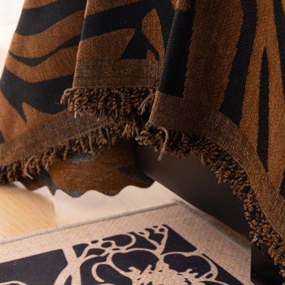 Avelena | Zentara Chenille Zebra geometrischer Sofaüberwurf