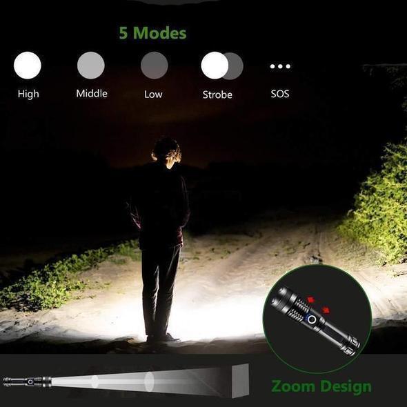 Avelena | 30000-5000 Lumen Hochleistungs-LED-Taschenlampe, wasserdicht