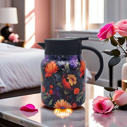 Avelena | Vintage Floral Pattern Tee-Thermoskanne – Eingebauter Infuser