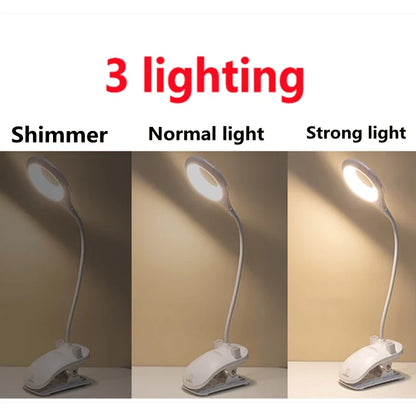 Avelena | Wiederaufladbare LED Tischlampe mit Clip – Einstellbare Schreibtischleuchte für Homeoffice und Studium