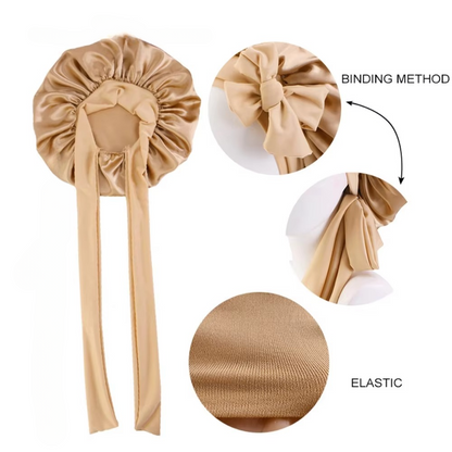 Avelena | Damen Satin Schlafhaube Verstellbare Seiden Nachtkappe für lockiges Haar