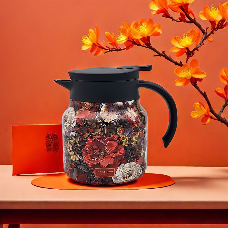 Avelena | Vintage Floral Pattern Tee-Thermoskanne – Eingebauter Infuser