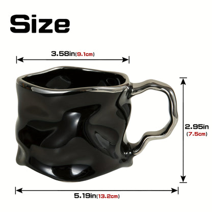 Avelena | CreArt Becher – Handgemachter Keramikkaffeebecher mit einzigartigem zerknittertem Design