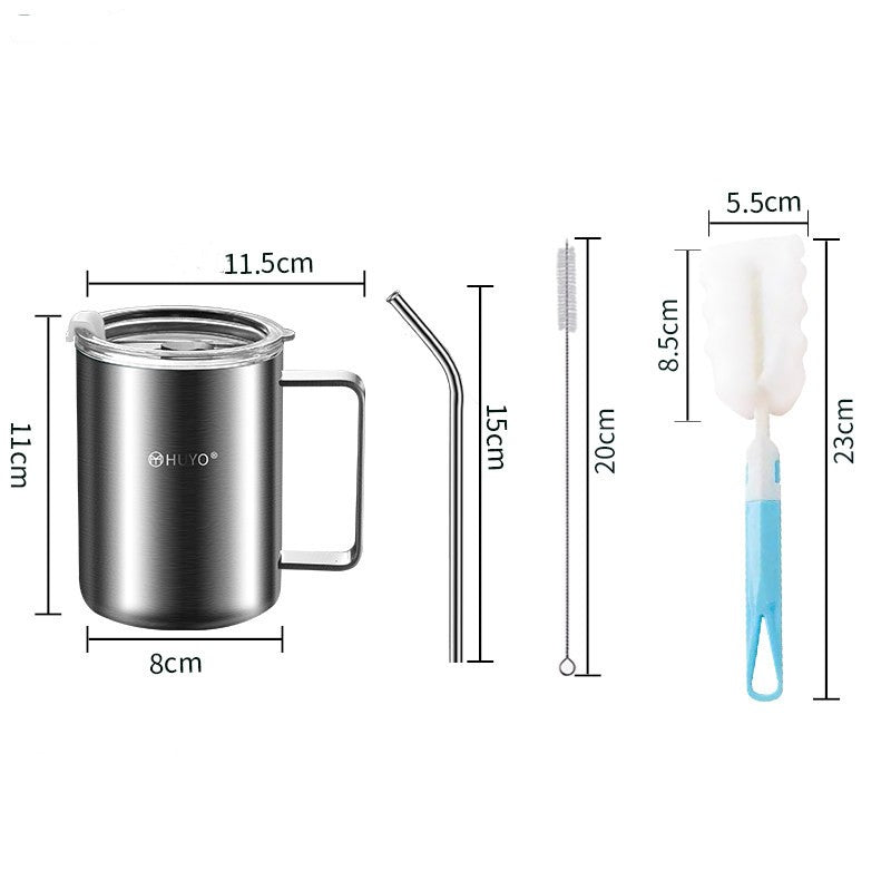 Avelena | Edelstahl Reisebecher mit auslaufsicherem Deckel und Strohhalm, für Zuhause, Büro, Autofahren