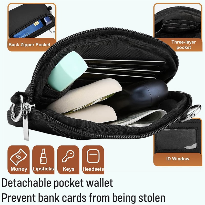 Avelena | Verstellbarer Telefon Lanyard Crossbody Gurt mit Geldbörse