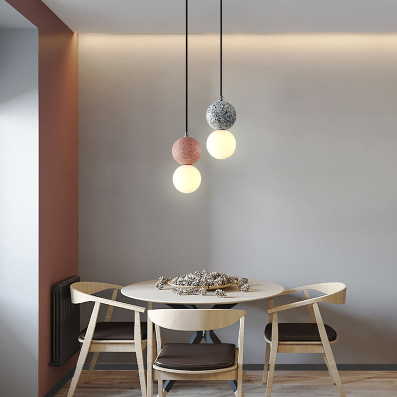 Avelena | Valentina Moderne Ball LED Pendelleuchten Schwarz Weiß Glas