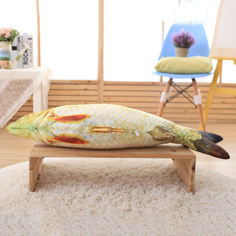 Avelena | 1Pc 3D Fisch Kreativ Katze Kätzchen Kauen Katzen Spielzeug Puppe Katzenminze Gefüllter Fisch Interaktives Kätzchen Spielzeug Gefülltes Kissen